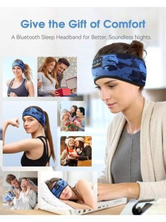 MUSICOZY Sleep Headphones Bluetooth 5.4 Headband, Sports Wireless Earphones Sweat Resistant Earbuds...